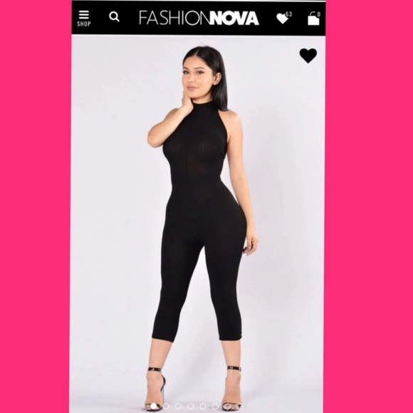 FASHION NOVA BLK RIBBED JUMPSUIT - Picture 2 of 14
